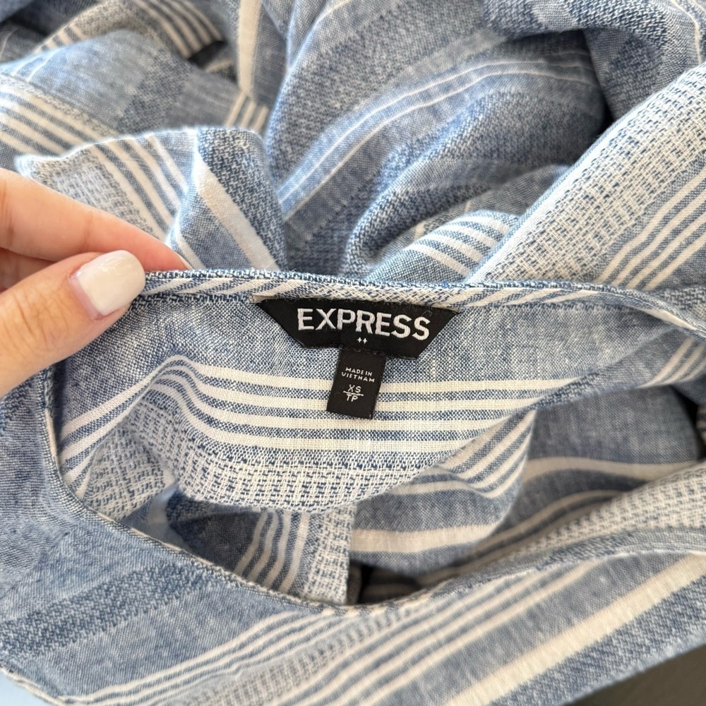 Express Blue and White Striped Mini Women’s Dress XS - Picture 8 of 9